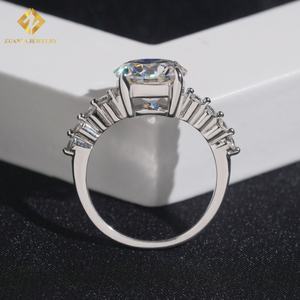 Bague de fiançailles en diamant taille brillant rond, vente chaude, bijoux en argent sterling 925, diamant moissanite GRA VVS pour femmes GRA - Product Image 4