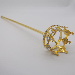 للبيع بالجملة صولجان الملكة الأميرة المطلي بالذهب ، صولجان حفلات التخرج مرصع بالماس مع إعداد مخلب لحفلات الزفاف والأعياد السنوية - Product Image 5