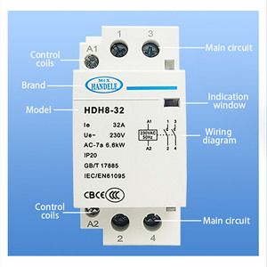 Contacteur modulaire AC HANDELE HDH8-32 2P 32A 500V normalement fermé, échantillon <span class=keywords><strong>gratuit</strong></span> en gros - Product Image 3