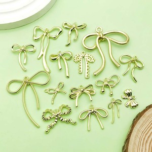 Gold <b>Bow</b> Charms Zinc Alloy DIY Jewelry Accessories For Creative Projects Unisex Fashion Pendants - Product Image 4