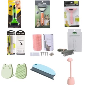 Double Sided Stainless Steel Deshedding Brush Multi-functional Pet Clean Wooden Handle <b>Flea</b> <b>Comb</b> Open Knot Brush for Dogs Cats - Product Image 5