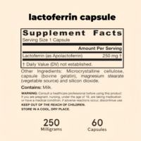 Ventes chaudes, marque privée, vente en gros, compléments alimentaires naturels purs, qualité alimentaire, santé de la prostate, amélioration de l'immunité, lactoferrine bovine à 98%, 60