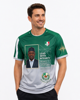 Kaos Pemilu Nigeria Murah Grosir untuk Pria, Kerah Bulat Lengan Pendek, Sablon Gambar Politik Custom