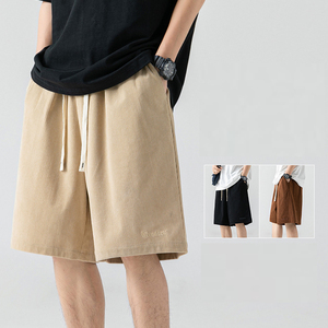 Pantalones Cortos de Corduroy 100% Algodón, Talla Grande, Personalizados al por Mayor, Cintura Media, Cierre con Cordón, para Hombre - Product Image 1