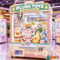 Peluches de 8 pouces pour les prix de jeux de grue, modèles lapin, ours en peluche, chien, cadeaux pour les magasins de jouets et les fournitures d'arcades de carnaval