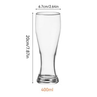 Verre à bière de blé transparent 400 ml, verre Pilsner classique, gobelet pour bar, maison, fête, boisson, jus, verrerie