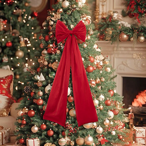 Rubans en polyester personnalisés écologiques <span class=keywords><strong>de</strong></span> 80*180 cm, grands rubans en forme <span class=keywords><strong>de</strong></span> papillon <span class=keywords><strong>pour</strong></span> la décoration <span class=keywords><strong>de</strong></span> l'arbre <span class=keywords><strong>de</strong></span> Noël - Product Image 6