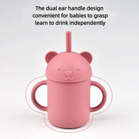 Gobelet à paille pour enfants en acier inoxydable 304, gobelet d'apprentissage pour bébé, gobelet à eau en silicone pour tout-petits, pour l'alimentation