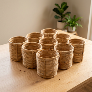 Maceta de Mimbre Hecha a Mano, Cesta para Plantas de Ratán, Ecológica y Ligera, para Hogar, Jardín y Hotel - Product Image 2