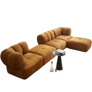 Hiện Đại Sảnh Đậu Phụ Khối Sofa Ý Tối Giản Thiết Kế Phổ Biến Nhung Mô-đun Sofa Đồ Nội Thất Sofa Set Cho Phòng Khách