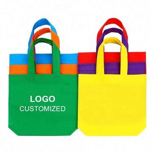 Cheap Promotional Blank Colorful <b>Small</b> Laminated Handle Tote <b>Gift</b> Cloths Packaging Vest Non-Woven Shopping Non Woven Bag - Product Image 1