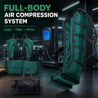 Masseur de jambes rechargeable, système de compression d'air pour la récupération des jambes, des hanches et des bras, avec contrôleur LCD, 4 modes, 3 techniques, vert