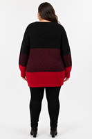 Pull en tricot pour femme avec logo personnalisé, col en V, manches longues, color block, décontracté, mode hiver, polyester, usine OEM & ODM