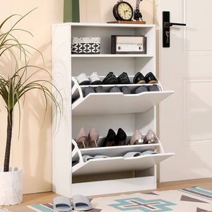<span class=keywords><strong>Mueble</strong></span> Zapatero de Roble Blanco para Entrada, <span class=keywords><strong>Mueble</strong></span> de Almacenamiento para Sala de Estar, <span class=keywords><strong>Recibidor</strong></span> y Entrada de Casa u Hotel - Product Image 2