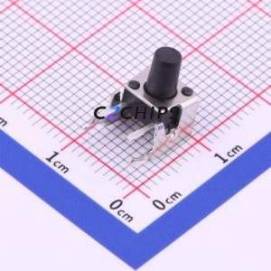 TS-1002N-BR08516 Tactile Switch Bent Lead Through Hole-4P,6x6mm Single Pole Single Throw Round Button 1.6N Right Angle Insert - Product Image 1