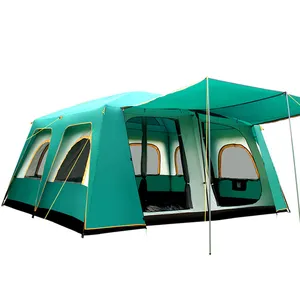 Большая семейная палатка для кемпинга на 8-12 человек, двухслойная, 2 комнаты, 1 гостиная, большая палатка для продажи