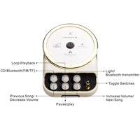 Lecteur CD portable rétro 4-en-1 2025 avec haut-parleur BT sans fil, radio FM, lumière LED, prise en charge de la carte TF, multifonctionnel