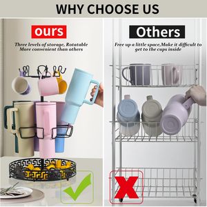 40 oz Tumbler Organizer Rotatable Cup Holder Divider for Kitchen Cabinets Water Bottle Tableware Storage <b>Solution</b> - Product Image 6