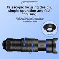 Kit d'objectif téléobjectif HD 36X pour téléphone, objectif téléobjectif universel pour téléphone portable avec mini trépied, clip pour téléphone pour iPhone Samsung