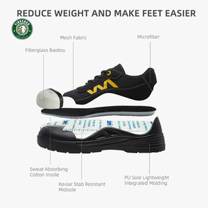 غير قابلة للتدمير حذاء خفيف الوزن مقاوم للثقب للنساء حذاء أمان من الفولاذ المقاوم للإنزلاق للرجال - Product Image 2