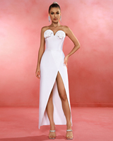 Ocstrade marque Sexy blanc robe de pansement Vestidos femmes élégant été robes décontractées hors épaule robe de soirée avec des fleurs 3D