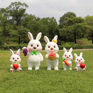 Fabricant de sculptures de lapins en fibre de verre sur mesure, statue réaliste de lapin en FRP pour la décoration de jardins, de parcs et de paysages - Product Image 6