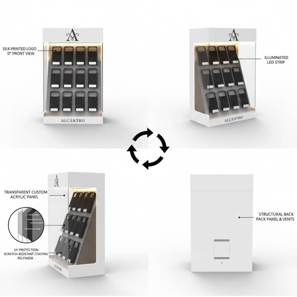 Apache Custom LED Lighted Acrylic Counter Phone Case Display Cabinet for Accessories Retail — view 3