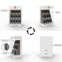 Vitrine de comptoir en acrylique éclairée par LED Apache Custom pour présentation de coques de téléphone et accessoires de vente au détail