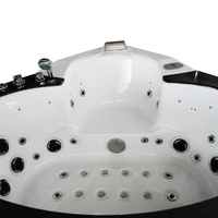 Baignoire thermale à hydromassage en acrylique baignoire à remous intérieure multifonction spa d'angle avec douche pour 3 personnes