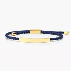 Stainless Steel Engravable Bracelet Custom Statement Jewelry Bar Engravable Adjustable Colorful <b>Rope</b> Bracelet - Product Image 3