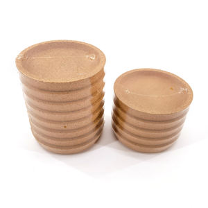 Posavasos de borde redondo de corcho Posavasos de madera extra grueso Posavasos de corcho reutilizables de 4 pulgadas de diámetro con labio para bebida - Product Image 3