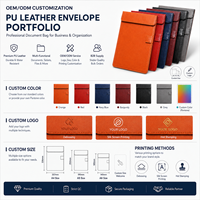 Expédition rapide, Porte-documents en cuir PU A4, Classeur vintage A5 A6 avec rabat et boucle pour stylo en stock pour les réunions de bureau, cadeau