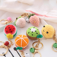 Custom Gebreide Gehaakte Sleutelhanger Handgemaakte Wollen Gebreide Dierlijke Fruit Pluche Sleutelhanger Amigurumi Sleutelhanger Ornamenten Llavero De Punto