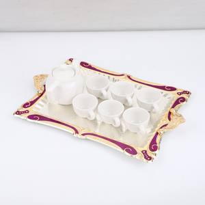 Plateau de service élégant en métal pour les ensembles de thé et de café Rectangle Home Accent and Centerpiece Eco-Friendly - Product Image 6