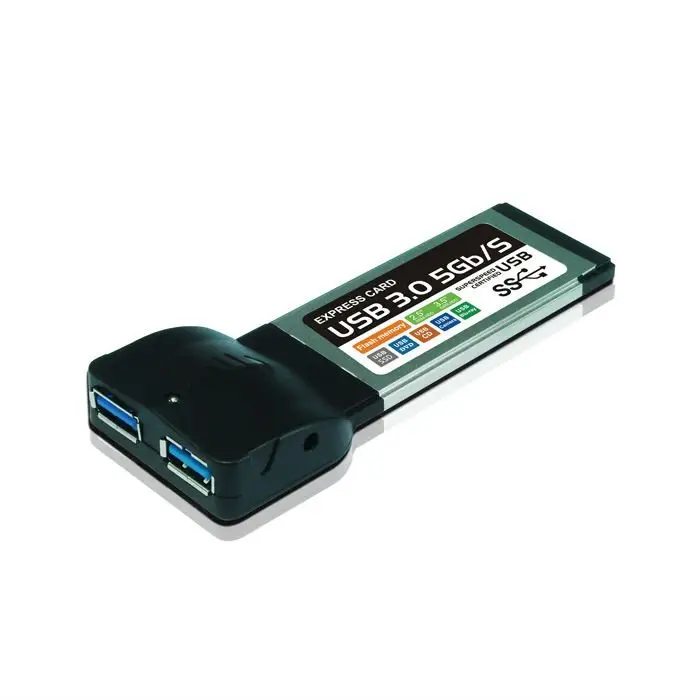 2 Port USB 3.0 PCMCIA Express Card dengan Hot-Swapping, USB Transfer Data 1.5/12/480/5000 Mbps
