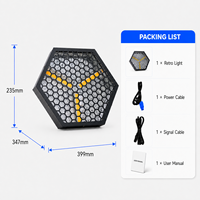 Lot de 3 projecteurs rétro dorés 60W avec 48 LED RGB 3W à intensité variable linéairement, contrôle DMX512, éclairage d'effet auxiliaire de scène IP20