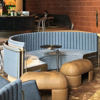 HUALIN Banquette de restaurant de luxe de style moderne, table et chaises pour hôtel, café et restaurant à thème