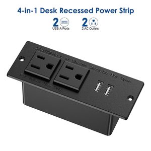 Lõm điện dải tuôn ra gắn bàn lõm ổ cắm tiết kiệm không gian cho đồ nội thất bảng phụ 2 cổng <span class=keywords><strong>USB</strong></span>-A 2 AC cửa hàng - Product Image 4