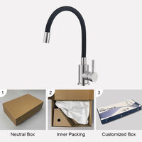Robinet de cuisine en acier inoxydable à levier unique, résistant à la rouille et à la corrosion, avec base stable, design moderne et luxueux
