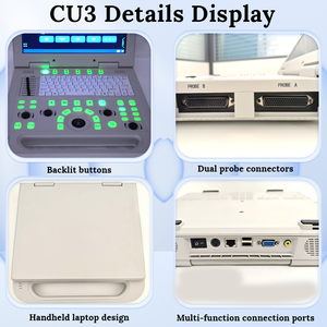 Ecógrafo <span class=keywords><strong>Doppler</strong></span> <span class=keywords><strong>Color</strong></span> Portátil VET CU3 con Sonda Convexa Integrada para Imágenes Nítidas - Product Image 1