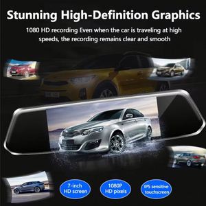 Phổ 9.66 inch 4K toàn màn hình cảm ứng AHD xe máy ảnh tầm nhìn ban đêm gương chiếu hậu Dash Cam với ống kính kép xe hộp đen DVR - Product Image 4