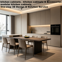 Système d'organisation de rangement mural intégré en contreplaqué blanc moderne, armoires de cuisine modulaires multifonctionnelles
