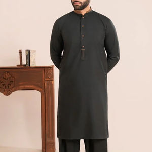Shalwar Kameez de Algodón Hecho a Medida de Alta Calidad para Hombre, Ropa de Fiesta, Últimos Diseños, Color Sólido, Sin Arrugas, Secado Rápido - Product Image 5