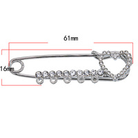 Coeur strass épingle de sûreté avec 5 boucles broche broche Corsage pour bricolage artisanat fabrication de bijoux pull robe sac accessoire de mode