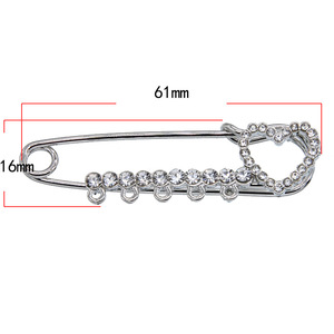 Spilla con strass a cuore con 5 anelli corpetto a spilla per fai da te creazione di gioielli fai da te accessori per abiti da moda - Product Image 5
