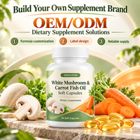 Capsules molles d'huile de poisson à la carotte et au champignon blanc, design personnalisé, 90 capsules molles, favorisent la santé oculaire pour adultes, OEM ODM