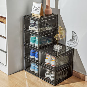 Doorzichtige Schoenendoos Organizer Groothandel Stapelbare Gigantische Aangepaste Logo Schoenendoos Drop Front Magnetische Plastic Schoenendoos - Product Image 2