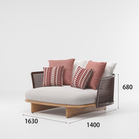 Vente directe d'usine meubles de Patio extérieur, piscine réglable côté métal lit Double pont avec housse de canapé 2 places lit de jour extérieur