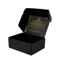 Boîte en carton ondulé personnalisée Boîte d'expédition d'emballage de savon avec logo en or en feuille Boîtes postales en papier noir