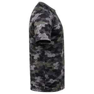 Camiseta de hombre con estampado de camuflaje, manga corta, cuello redondo, secado rápido, jersey estampado, ropa casual, 100% algodón, corte regular. - Product Image 3